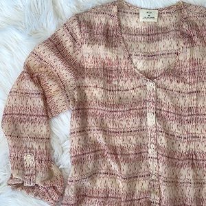 pins and needles • Pintuck Patterned Button Down Blouse